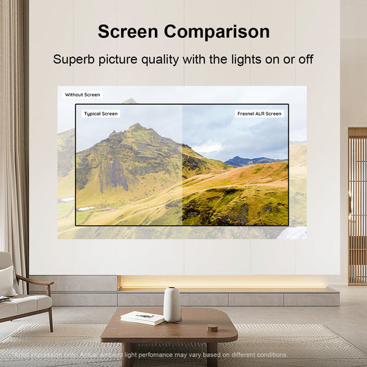Winways ALR Fresnel screen with ultra-thin bezel for modern home theaters