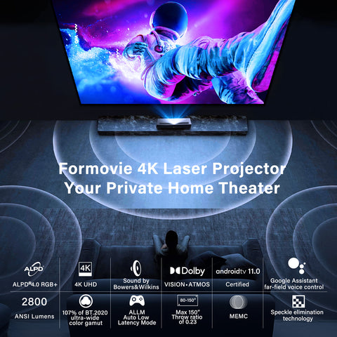 Formovie THEATER ALDP 4.0 UST Projector+ Winways UST Throw Fresnel Screen