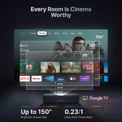 Formovie Cinema Edge UST 4K Laser TV Projector Featuring Google TV with Netflix - Formovies